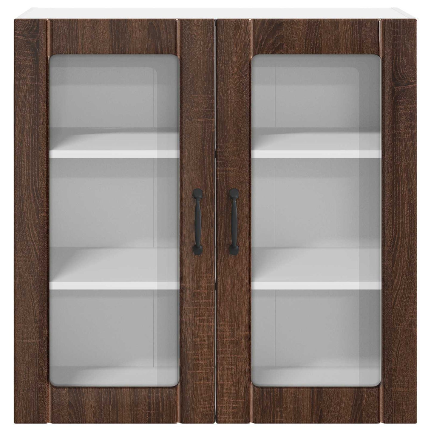 Wandglas-Schrank LUCCA Brauneiche 80 x 31 x 80 cm Holzwerkstoff