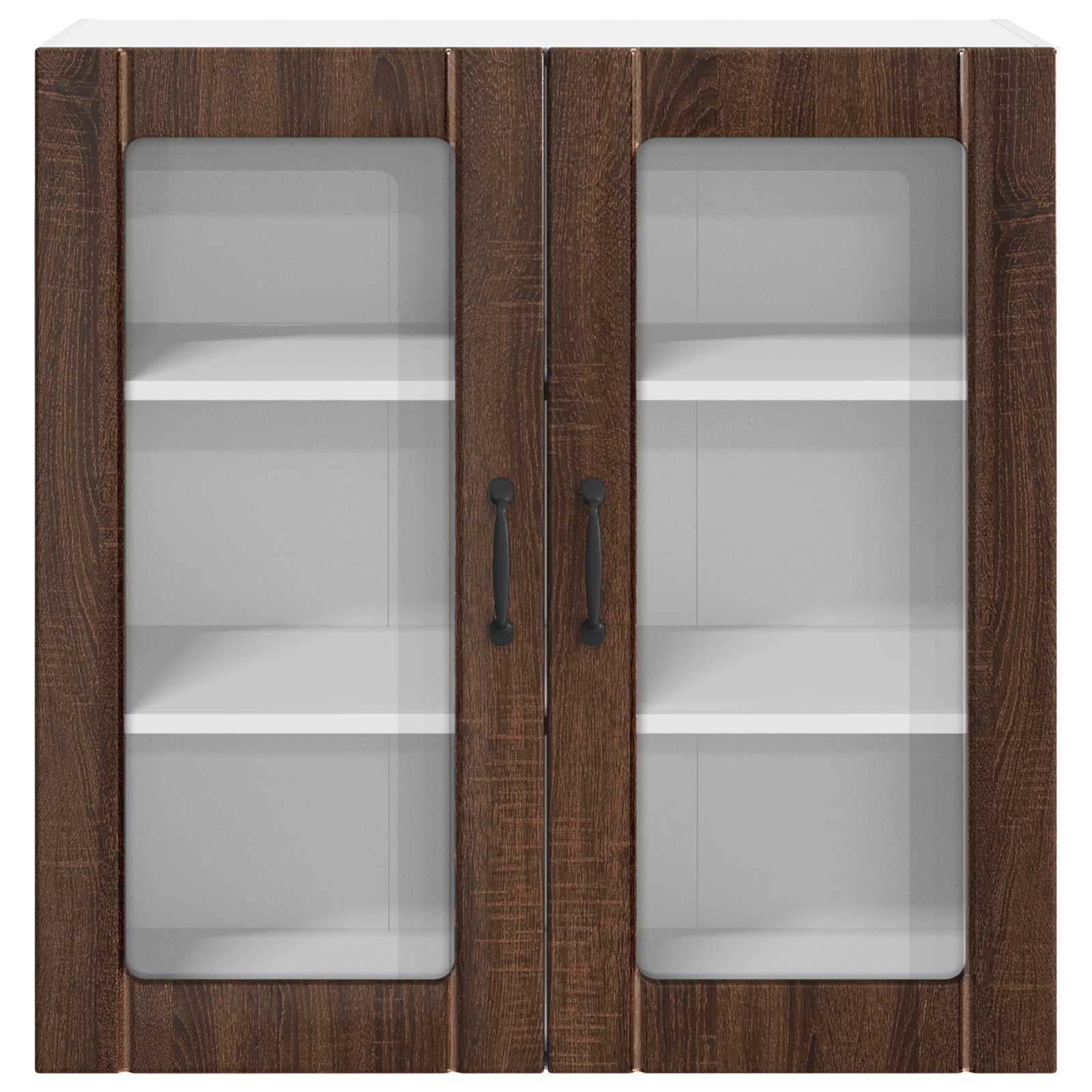 Wandglas-Schrank LUCCA Brauneiche 80 x 31 x 80 cm Holzwerkstoff
