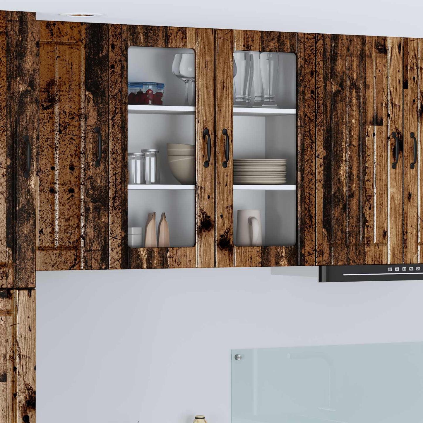 Wandglas-Schrank LUCCA Altholz 80 x 31 x 80 cm Holzwerkstoff