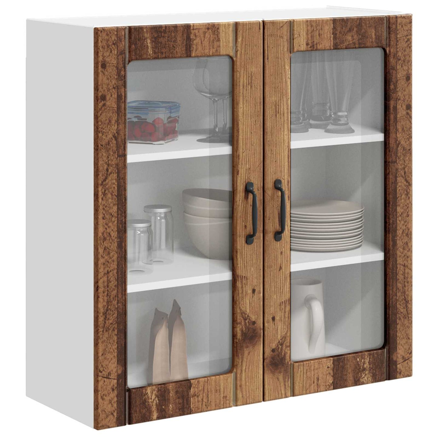 Wandglas-Schrank LUCCA Altholz 80 x 31 x 80 cm Holzwerkstoff
