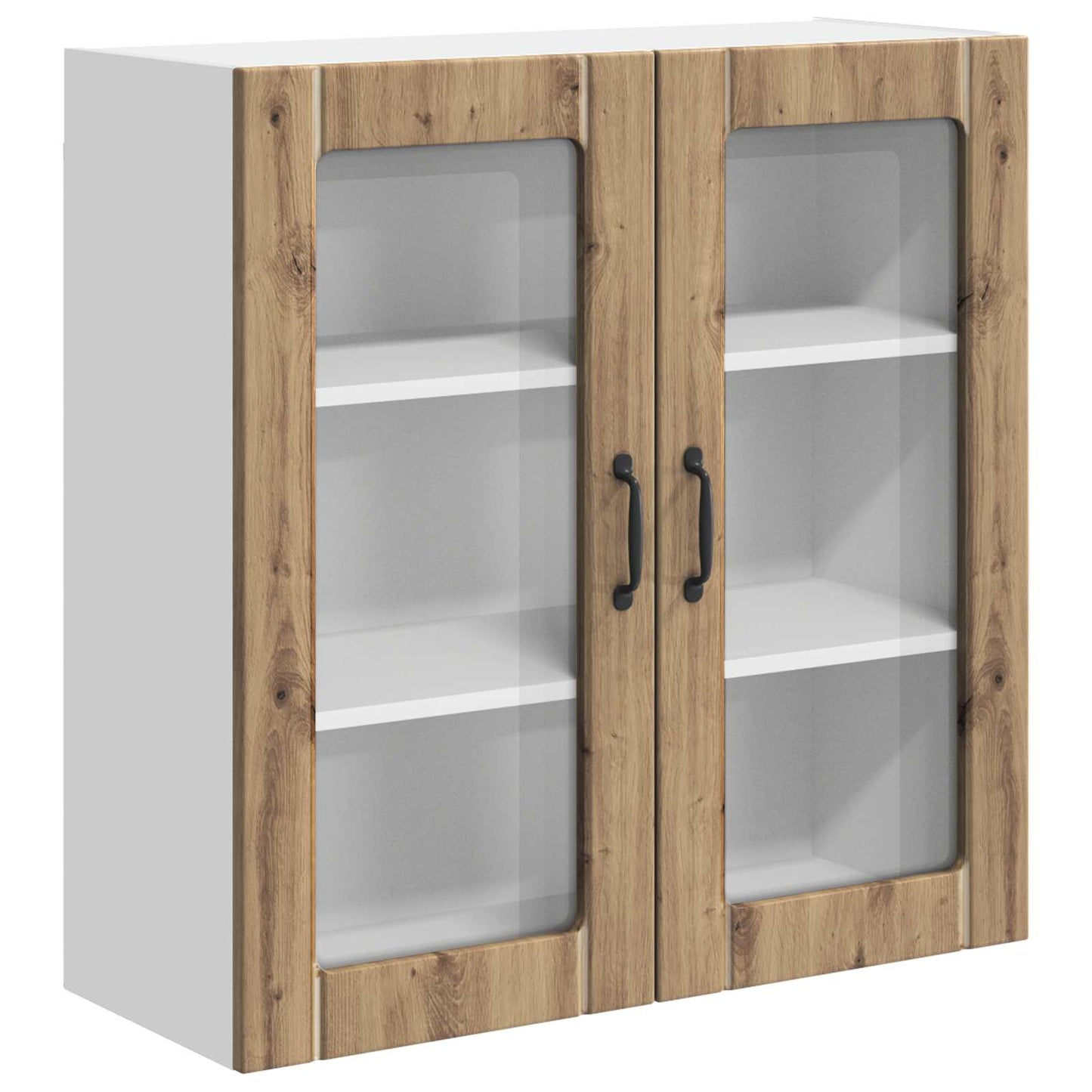 Wandglas-Schrank LUCCA Artisan-Eiche 80 x 31 x 80 cm