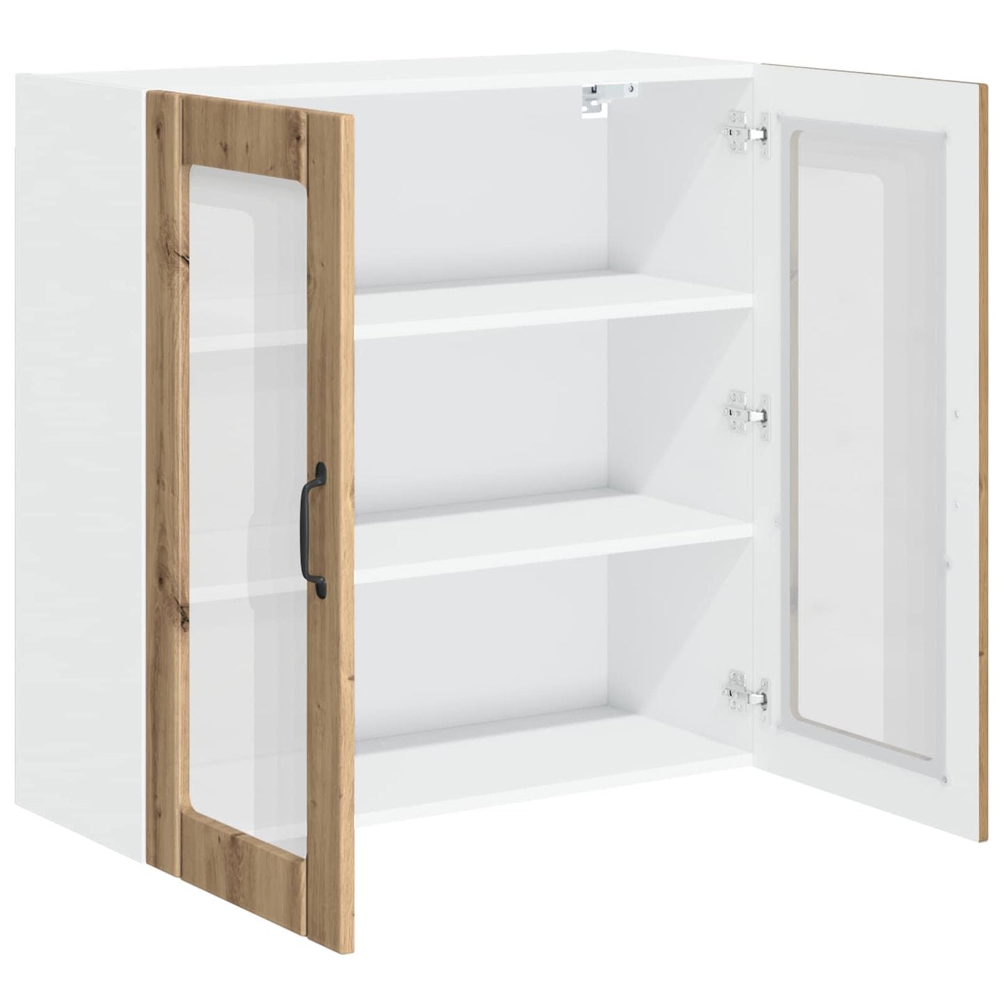 Wandglas-Schrank LUCCA Artisan-Eiche 80 x 31 x 80 cm