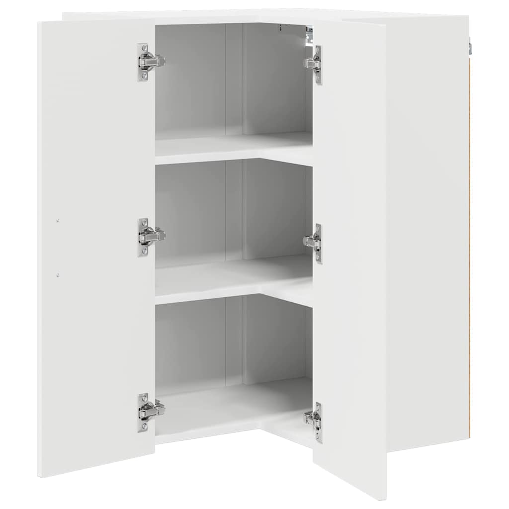 Wand-Eckschrank LUCCA Weiß 57 x 57 x 80 cm Holzwerkstoff