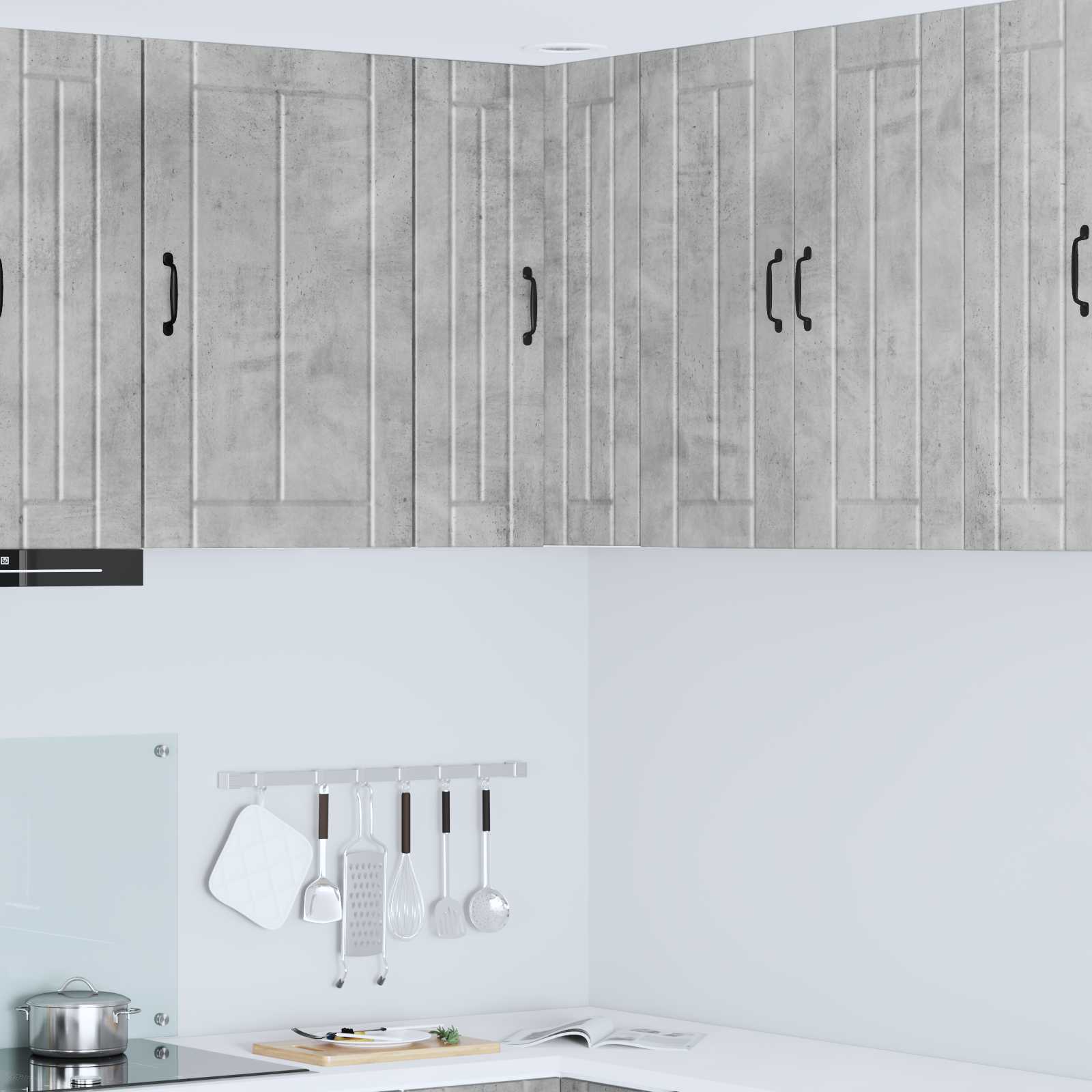 Wand-Eckschrank LUCCA Betongrau 57 x 57 x 80 cm Holzwerkstoff