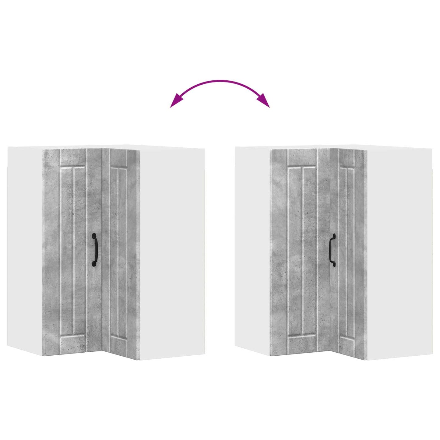Wand-Eckschrank LUCCA Betongrau 57 x 57 x 80 cm Holzwerkstoff