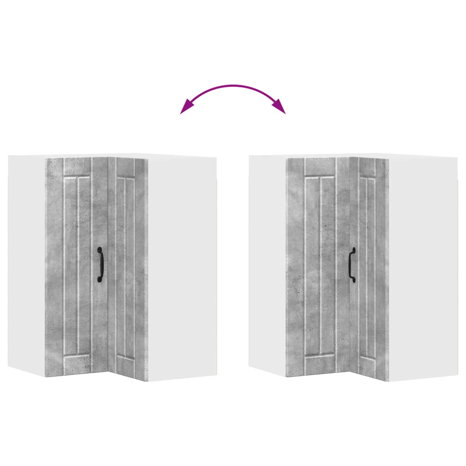 Wand-Eckschrank LUCCA Betongrau 57 x 57 x 80 cm Holzwerkstoff
