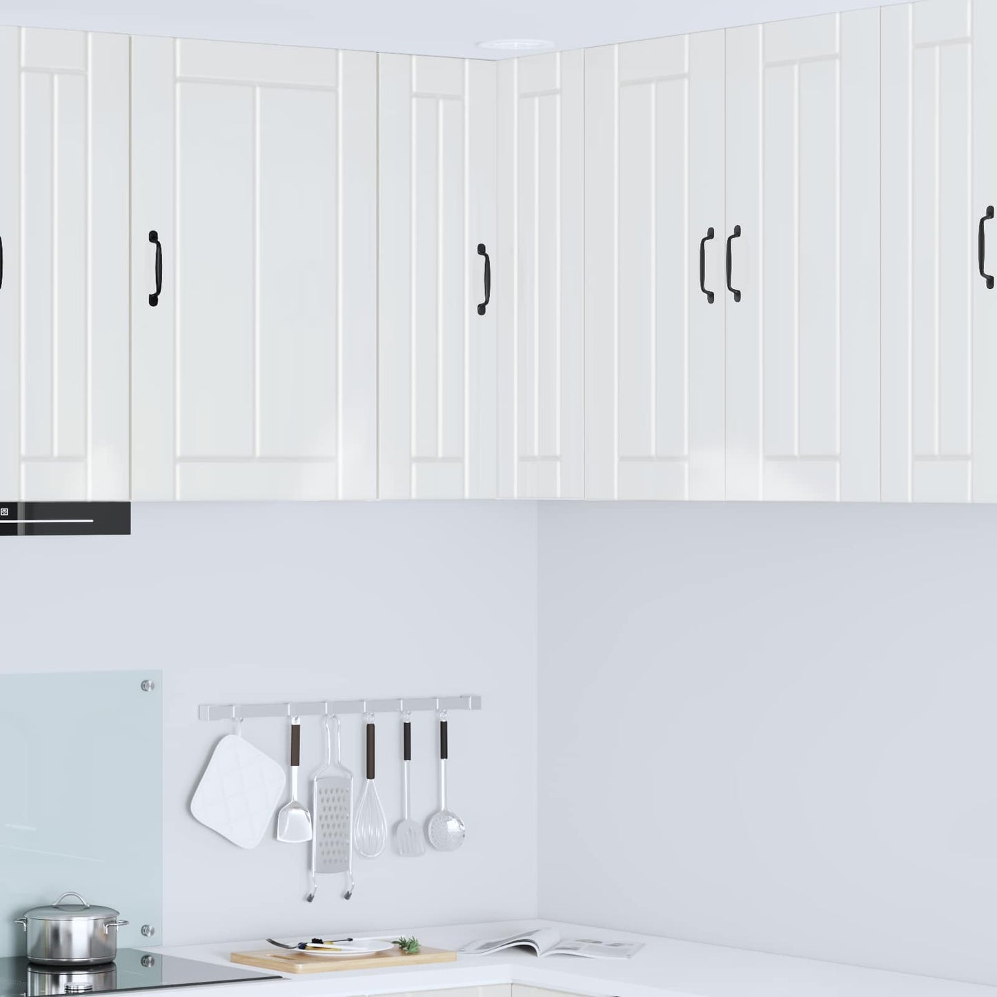 Wand-Eckschrank LUCCA Hochglanz Weiß 57 x 57 x 80 cm