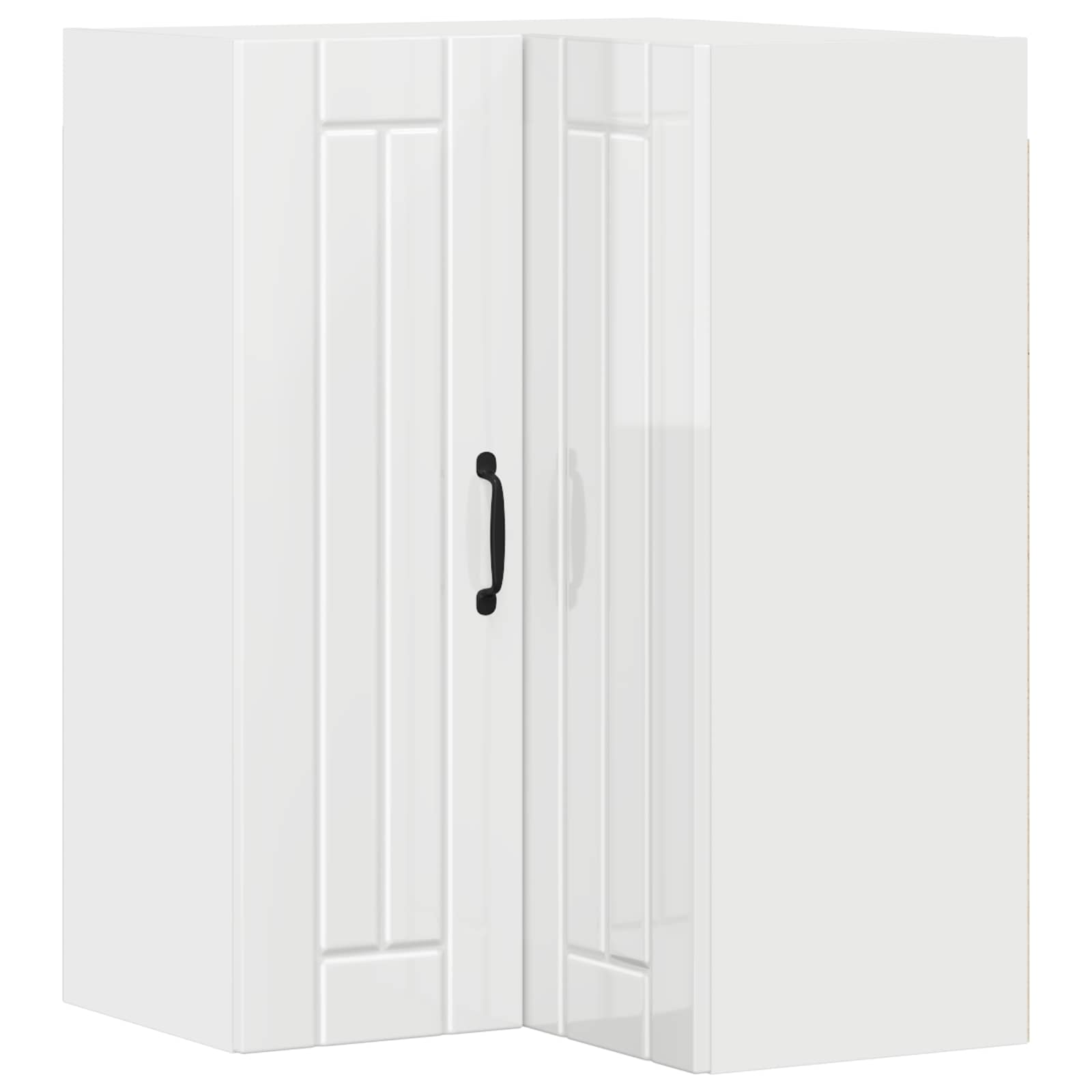 Wand-Eckschrank LUCCA Hochglanz Weiß 57 x 57 x 80 cm
