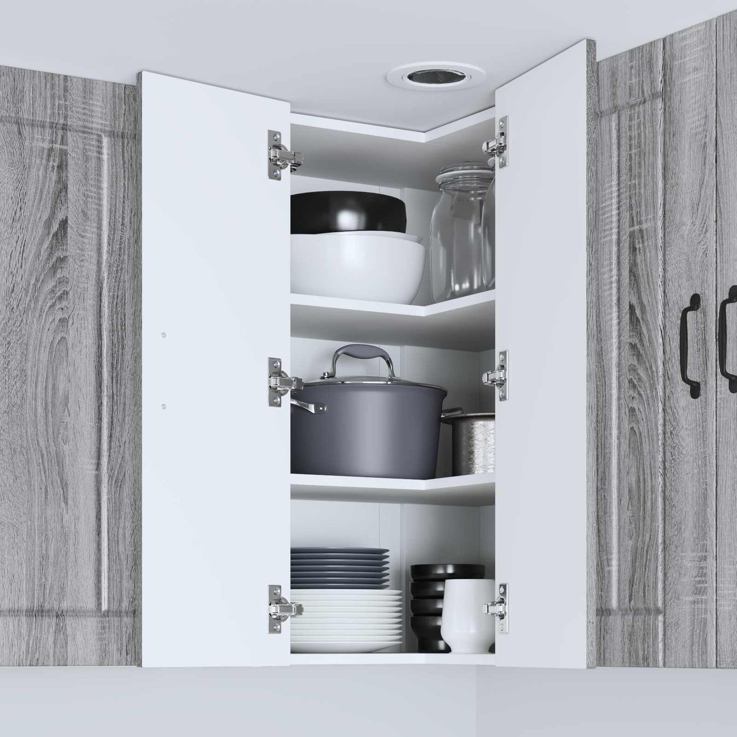 Wand-Eckschrank LUCCA Graues Sonoma 57 x 57 x 80 cm