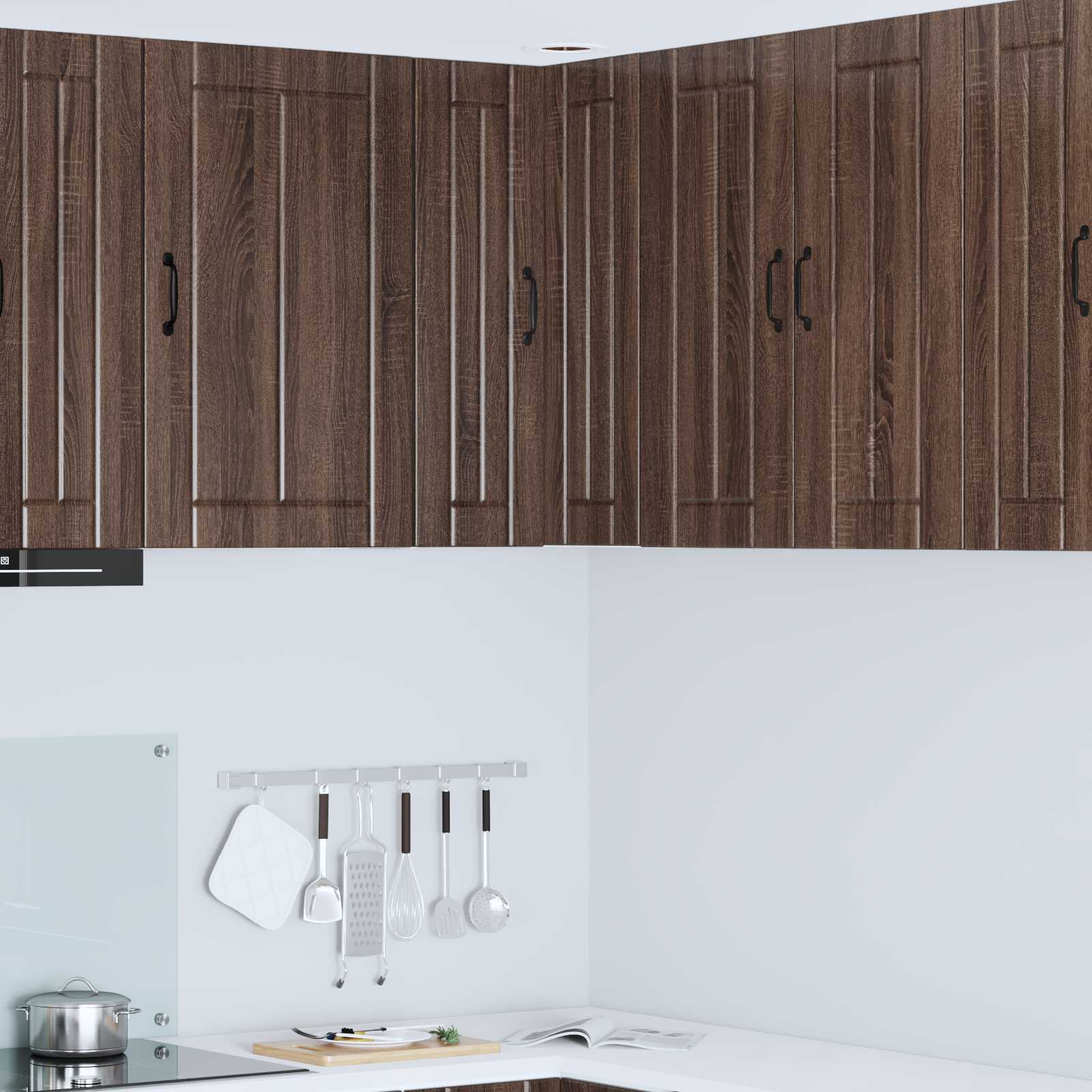 Wand-Eckschrank LUCCA Brauneiche 57 x 57 x 80 cm Holzwerkstoff