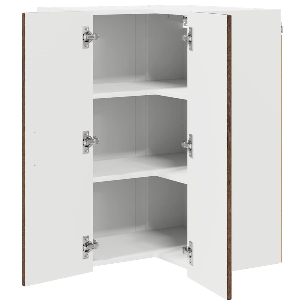 Wand-Eckschrank LUCCA Brauneiche 57 x 57 x 80 cm Holzwerkstoff