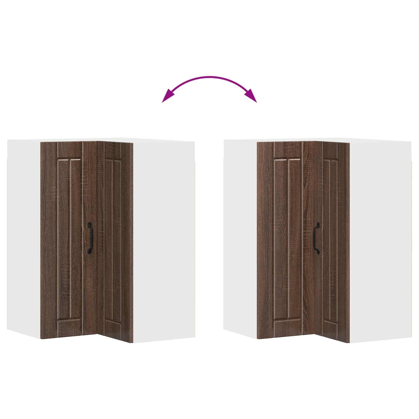 Wand-Eckschrank LUCCA Brauneiche 57 x 57 x 80 cm Holzwerkstoff