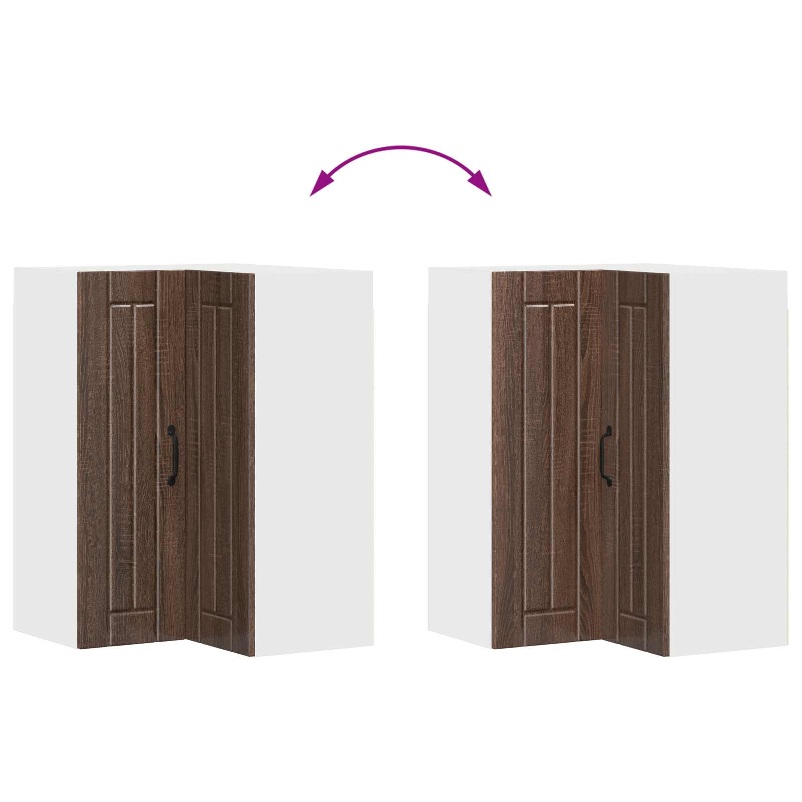 Wand-Eckschrank LUCCA Brauneiche 57 x 57 x 80 cm Holzwerkstoff