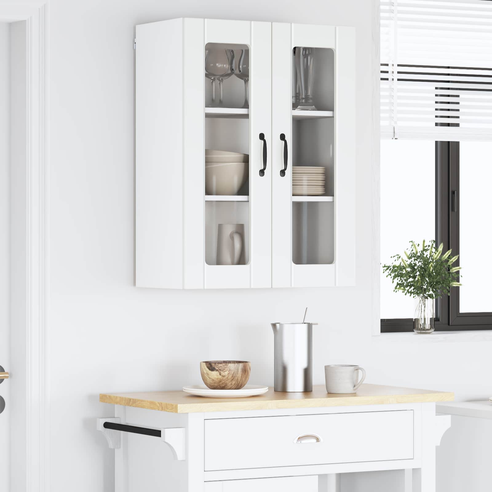Wandglas-Schrank LUCCA Weiß 60 x 31 x 80 cm Holzwerkstoff