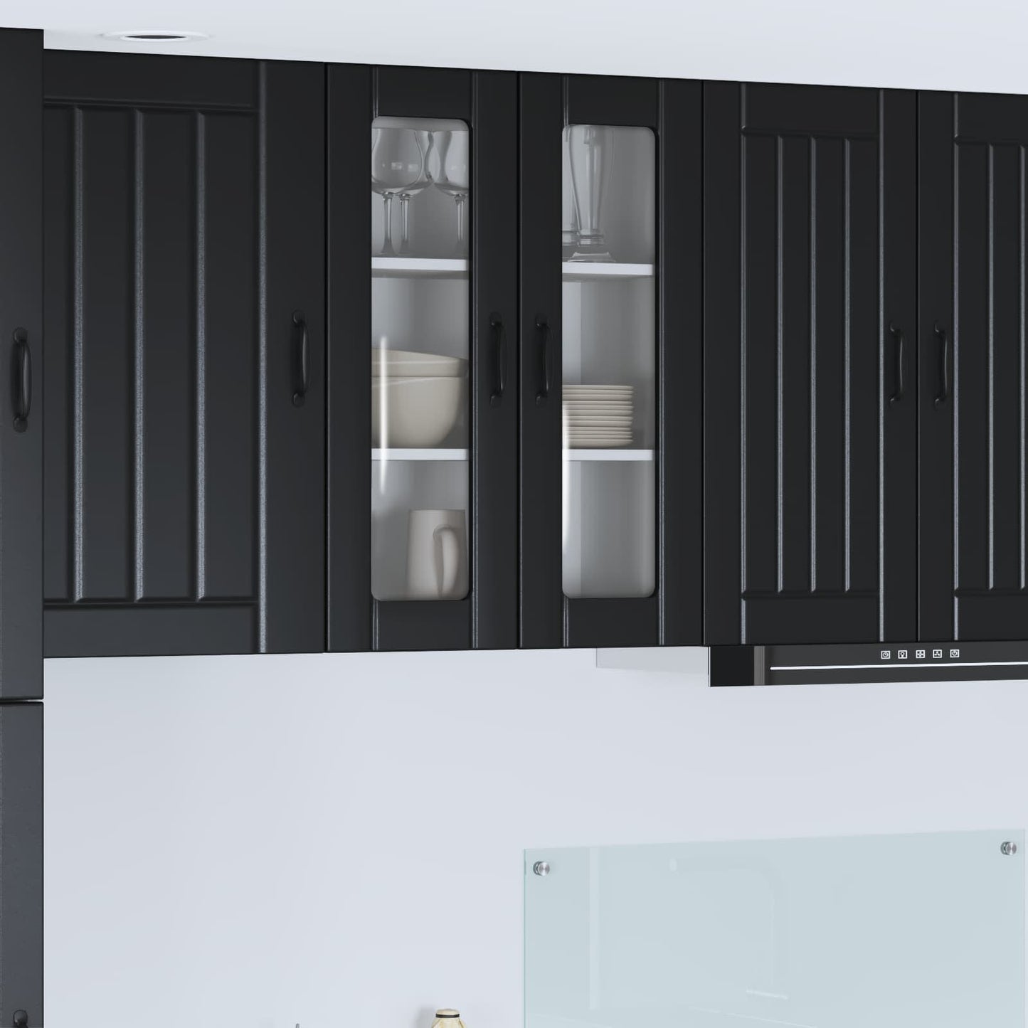 Wandglas-Schrank LUCCA Schwarz 60 x 31 x 80 cm Holzwerkstoff