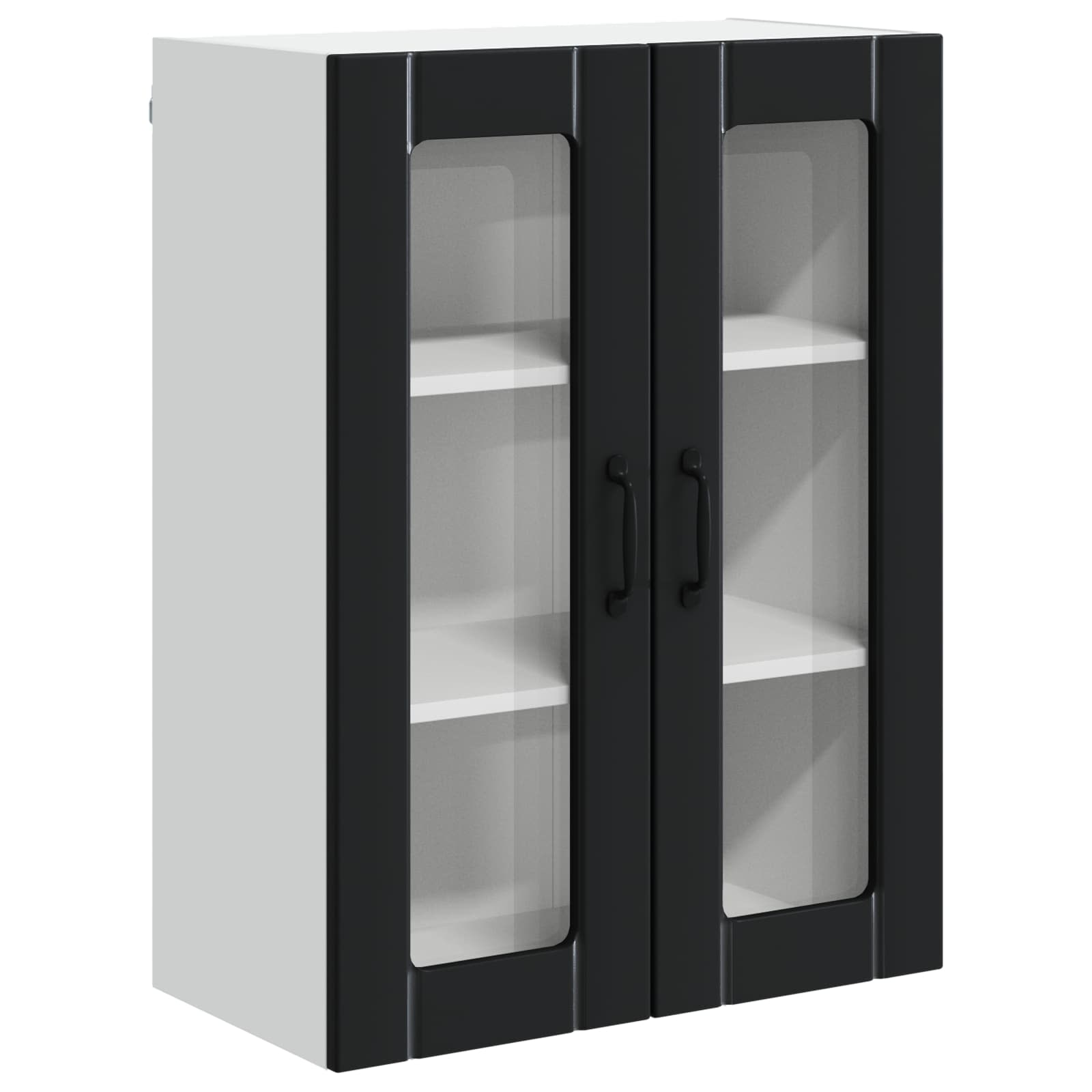 Wandglas-Schrank LUCCA Schwarz 60 x 31 x 80 cm Holzwerkstoff