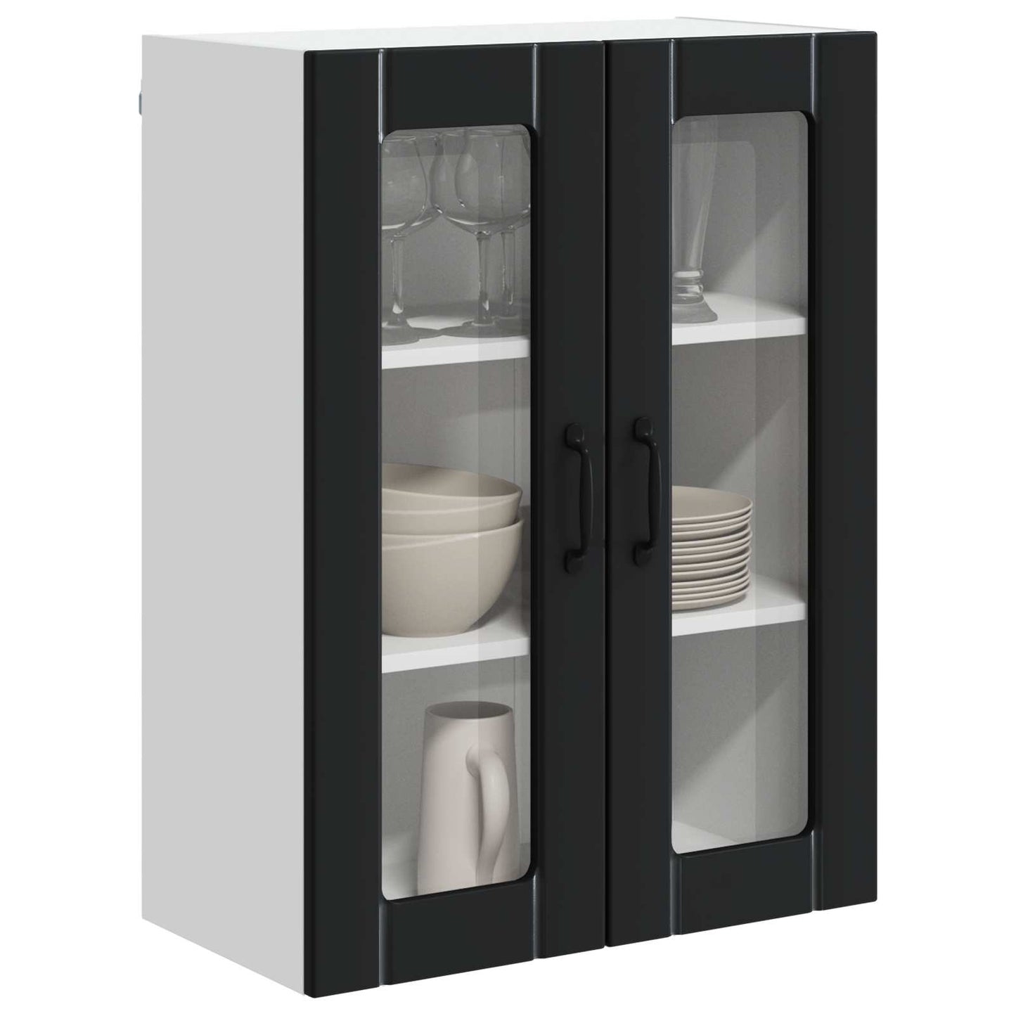 Wandglas-Schrank LUCCA Schwarz 60 x 31 x 80 cm Holzwerkstoff