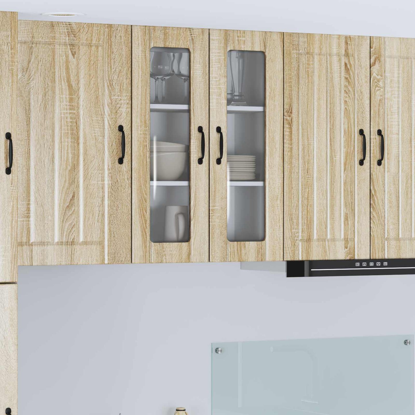 Wandglas-Schrank LUCCA Sonoma-Eiche 60 x 31 x 80 cm