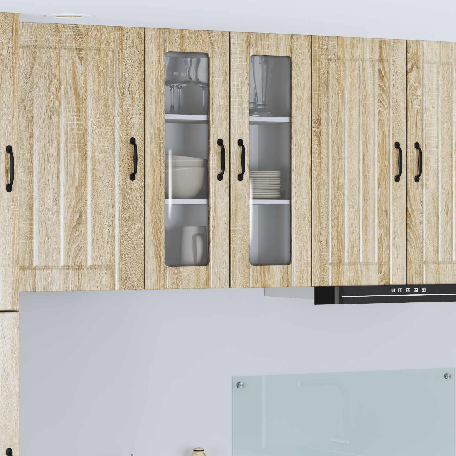 Wandglas-Schrank LUCCA Sonoma-Eiche 60 x 31 x 80 cm