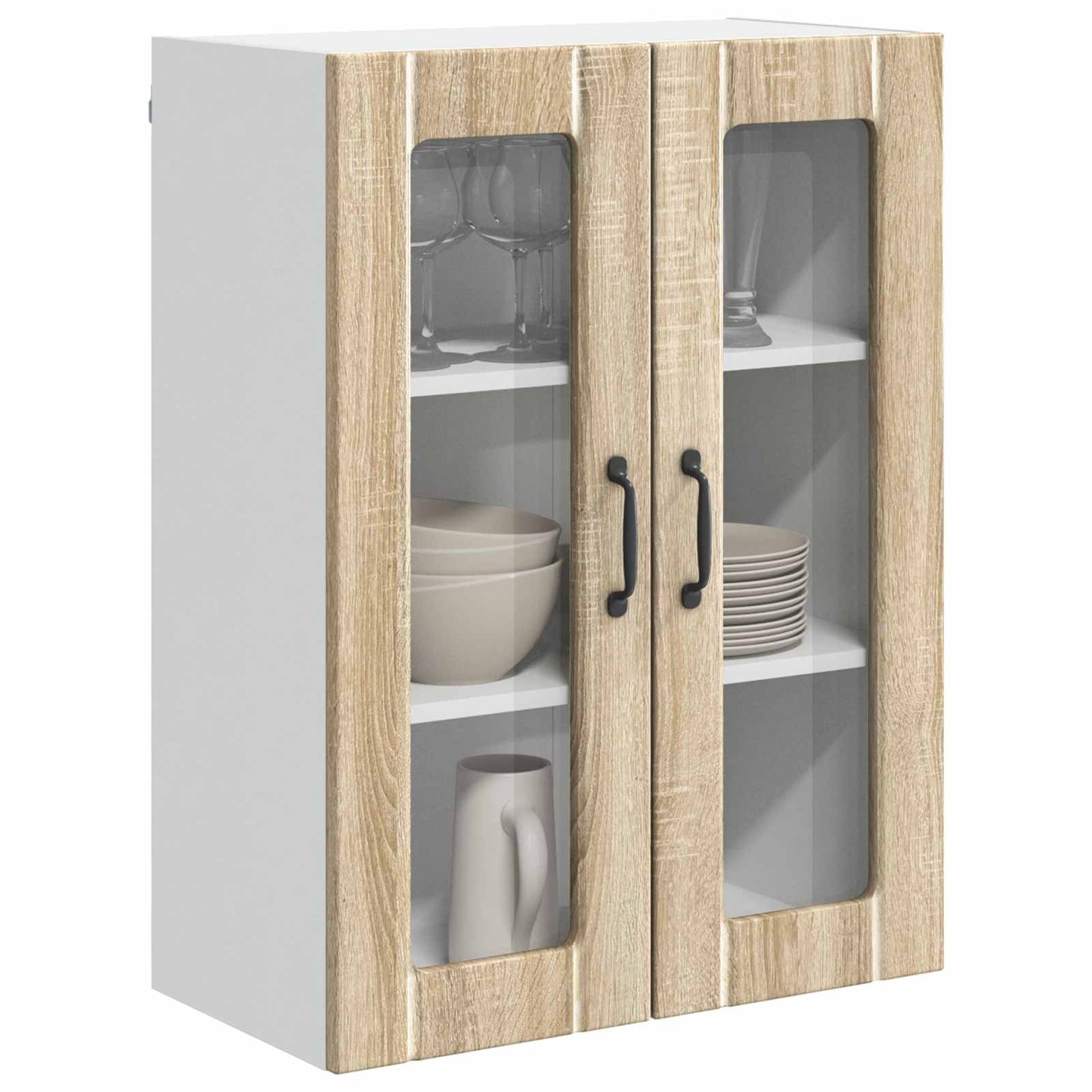 Wandglas-Schrank LUCCA Sonoma-Eiche 60 x 31 x 80 cm