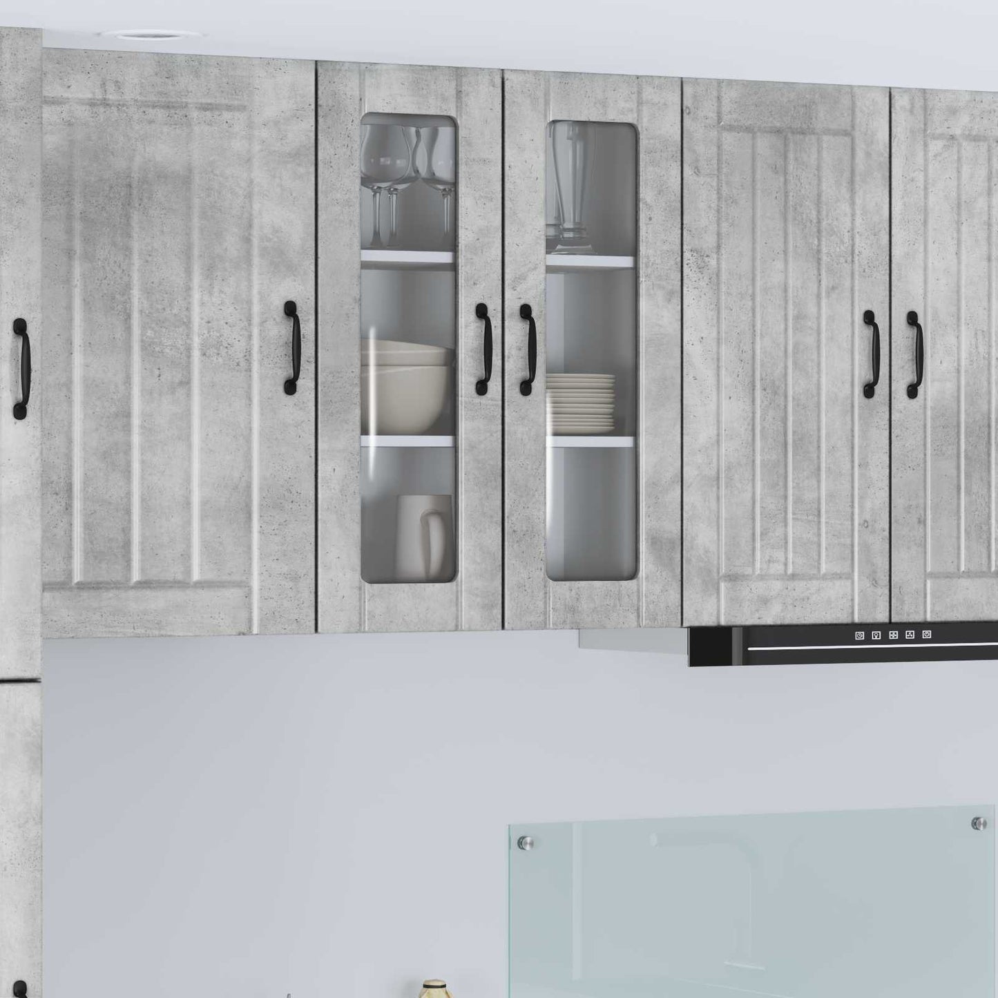 Wandglas-Schrank LUCCA Betongrau 60 x 31 x 80 cm Holzwerkstoff