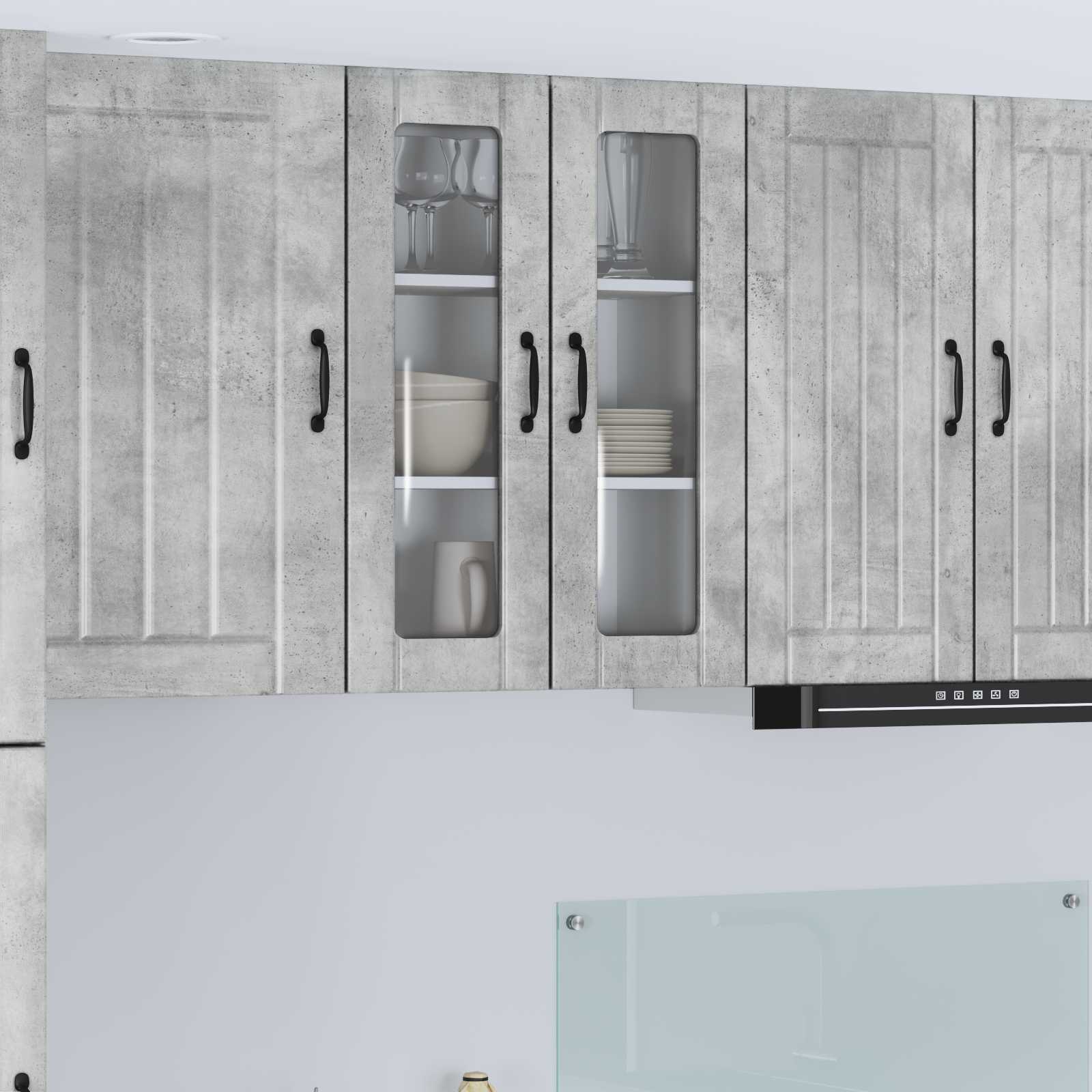 Wandglas-Schrank LUCCA Betongrau 60 x 31 x 80 cm Holzwerkstoff