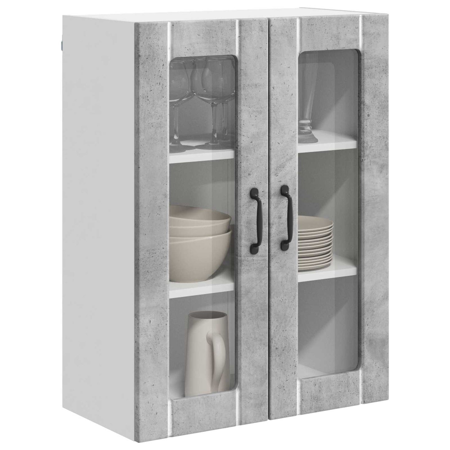 Wandglas-Schrank LUCCA Betongrau 60 x 31 x 80 cm Holzwerkstoff