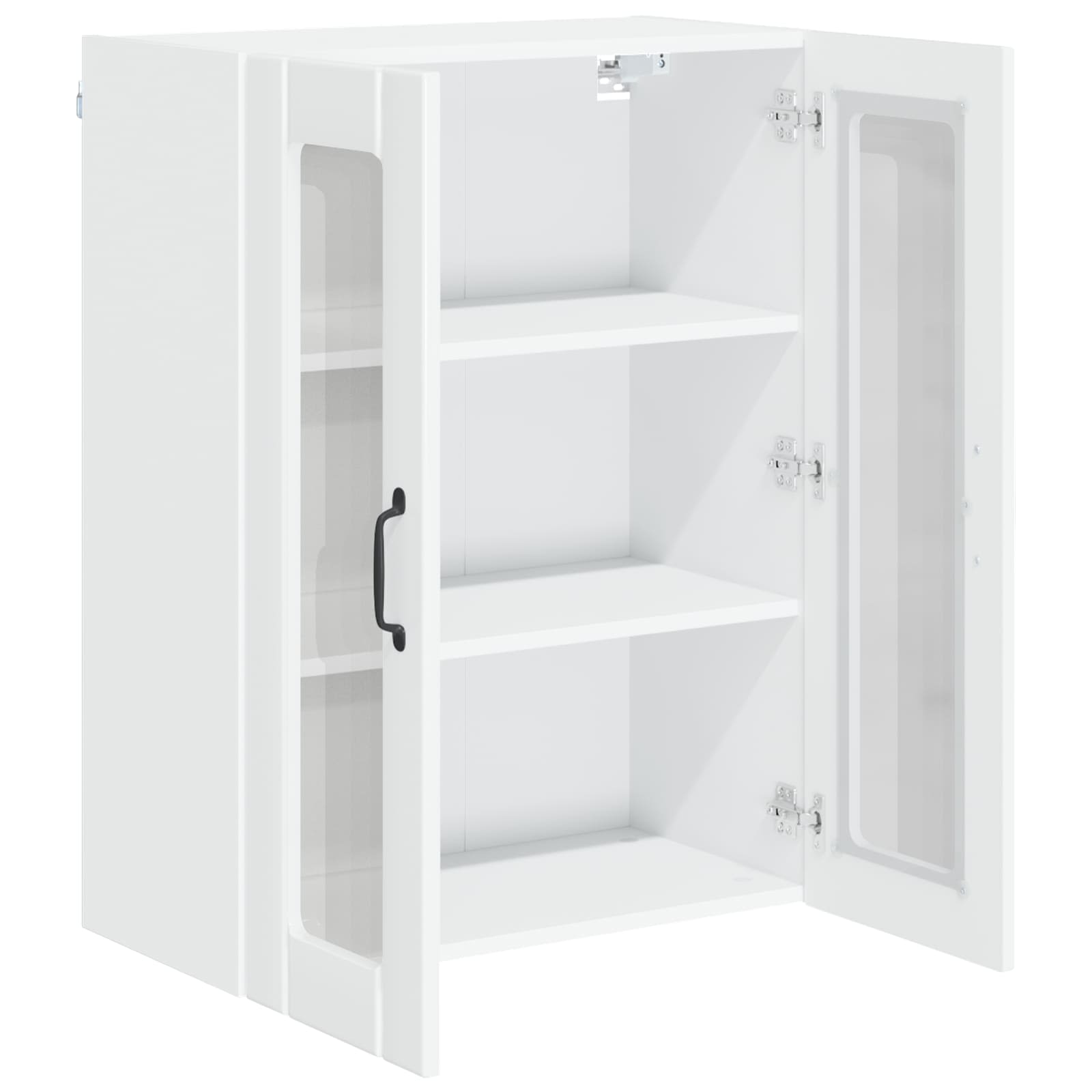 Wandglas-Schrank LUCCA Hochglanz Weiß 60 x 31 x 80 cm