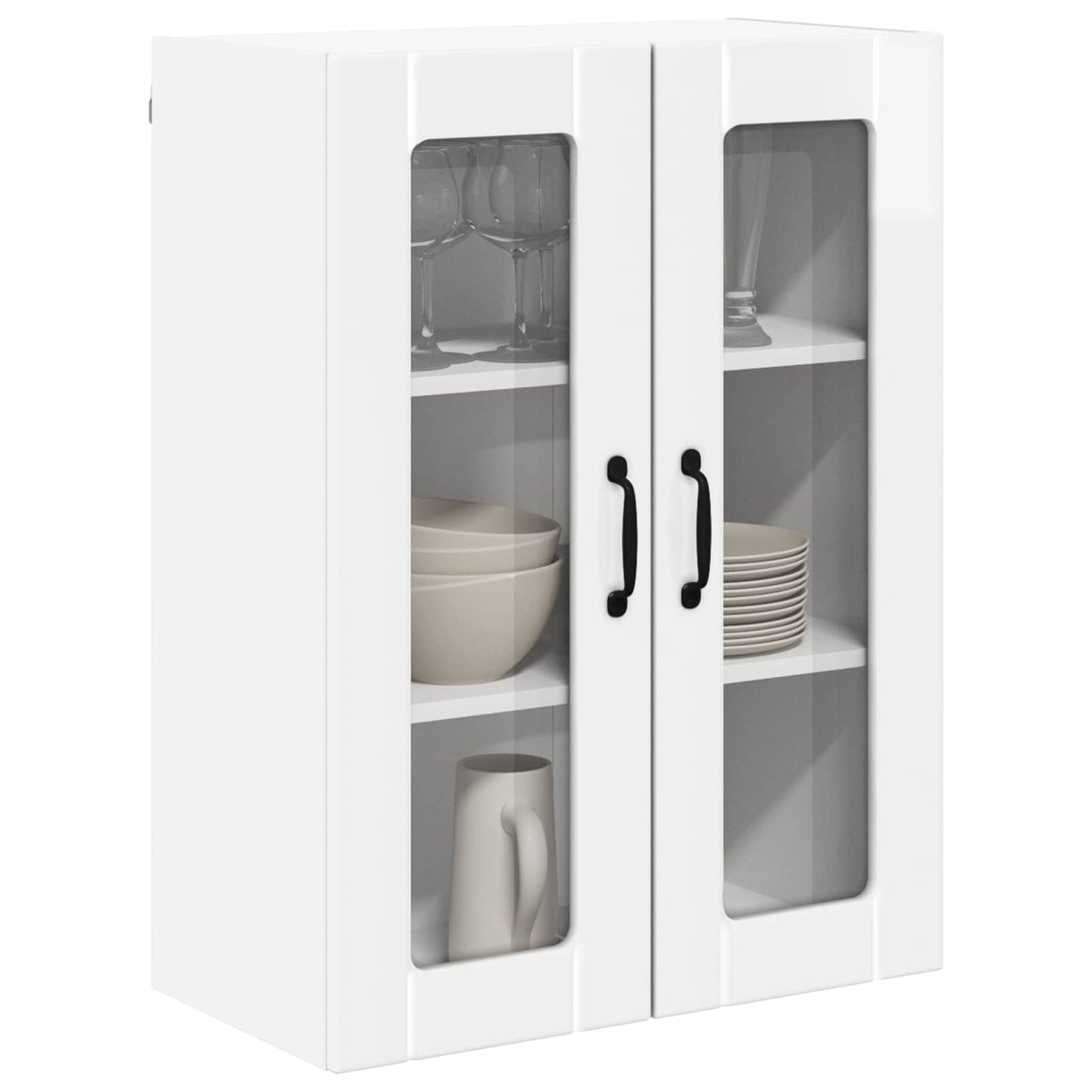 Wandglas-Schrank LUCCA Hochglanz Weiß 60 x 31 x 80 cm