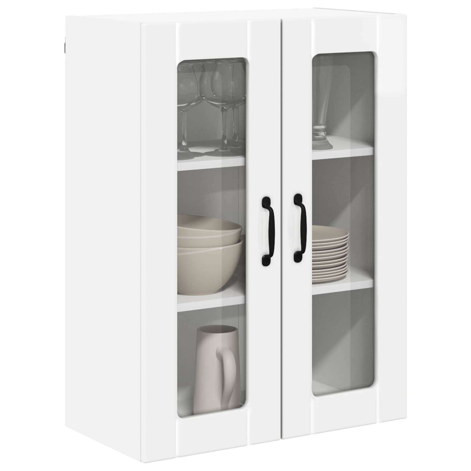 Wandglas-Schrank LUCCA Hochglanz Weiß 60 x 31 x 80 cm