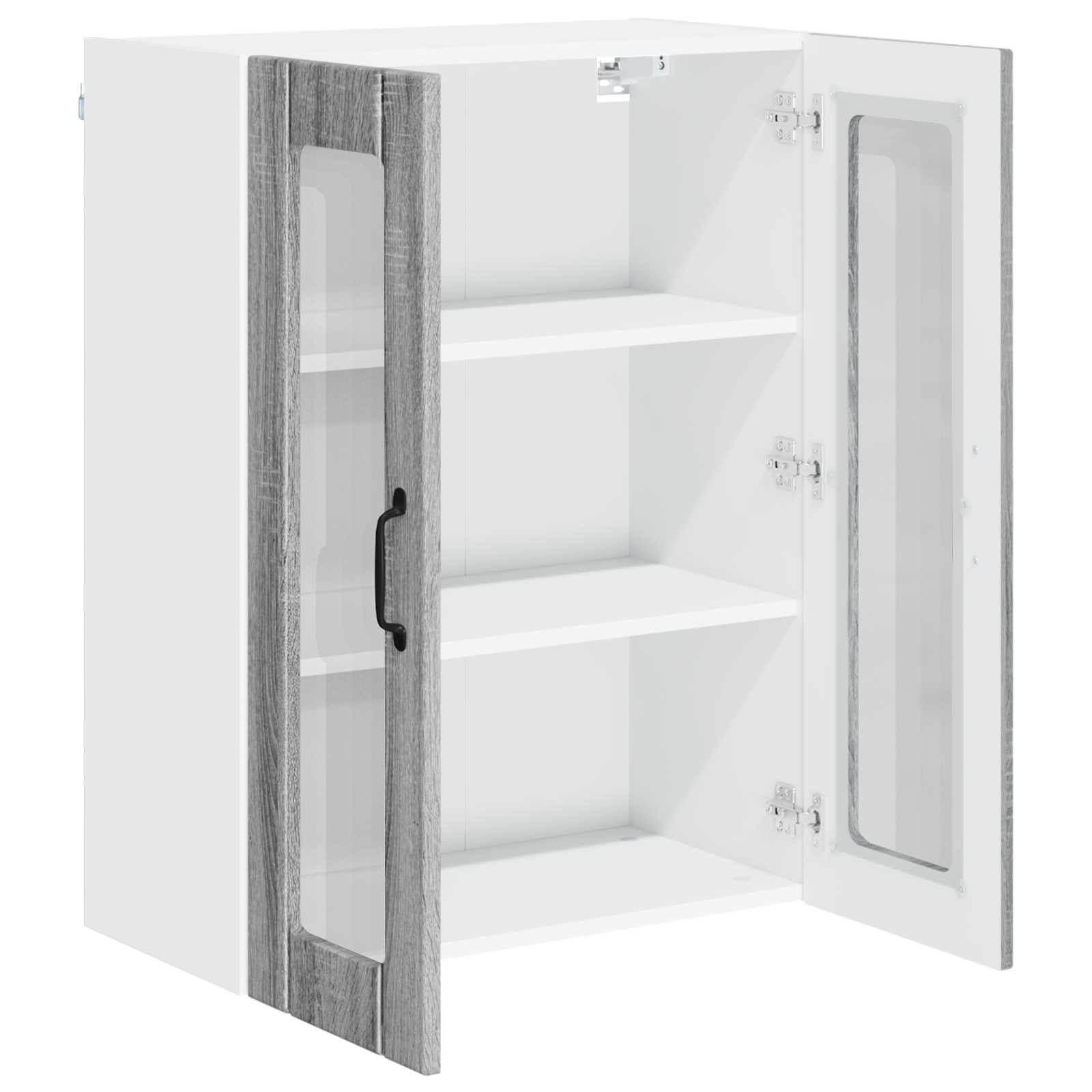 Wandglas-Schrank LUCCA Graues Sonoma 60 x 31 x 80 cm
