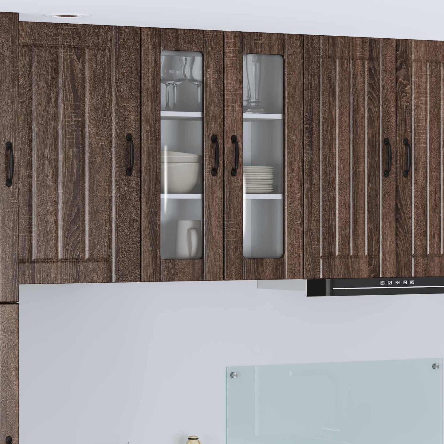 Wandglas-Schrank LUCCA Brauneiche 60 x 31 x 80 cm Holzwerkstoff