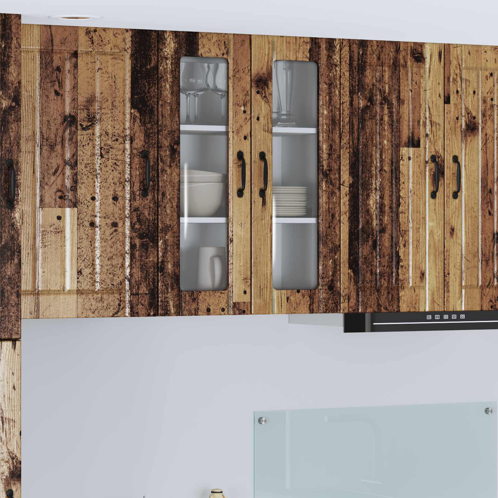 Wandglas-Schrank LUCCA Altholz 60 x 31 x 80 cm Holzwerkstoff