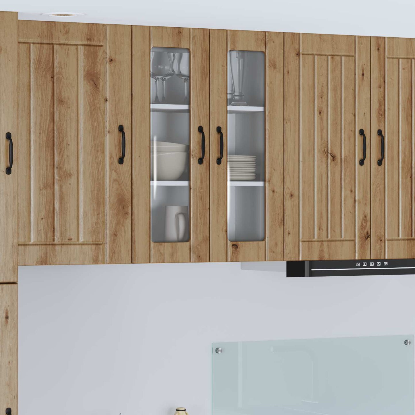 Wandglas-Schrank LUCCA Artisan-Eiche 60 x 31 x 80 cm