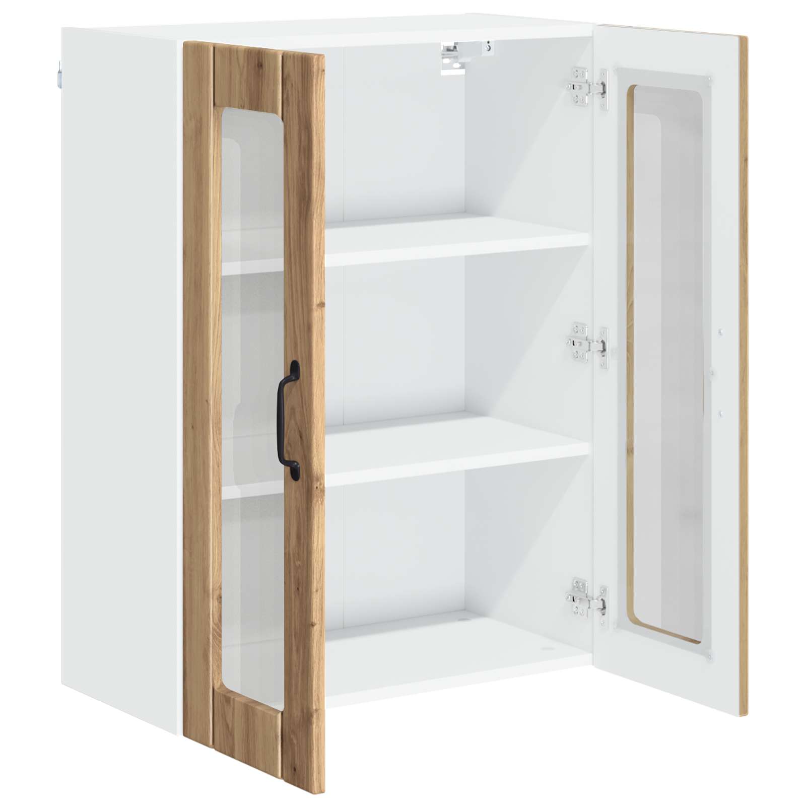 Wandglas-Schrank LUCCA Artisan-Eiche 60 x 31 x 80 cm