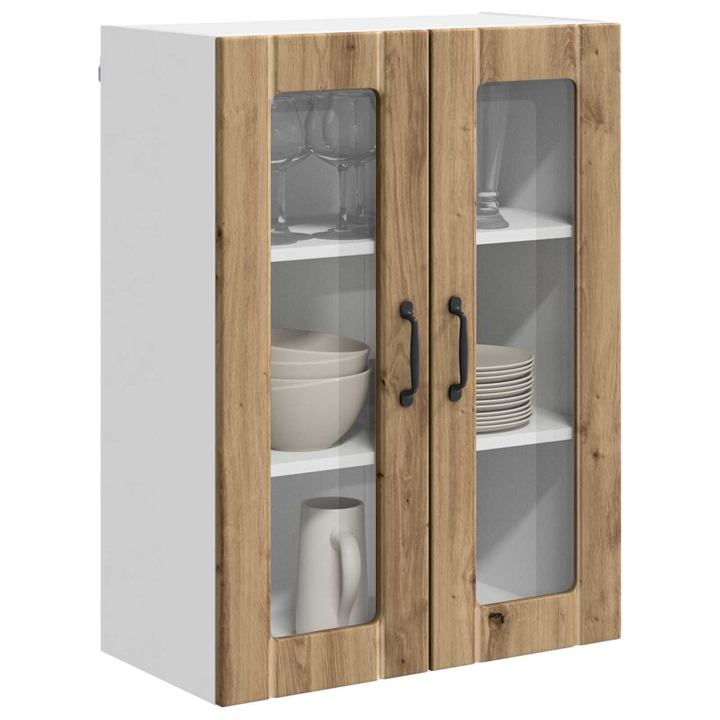 Wandglas-Schrank LUCCA Artisan-Eiche 60 x 31 x 80 cm