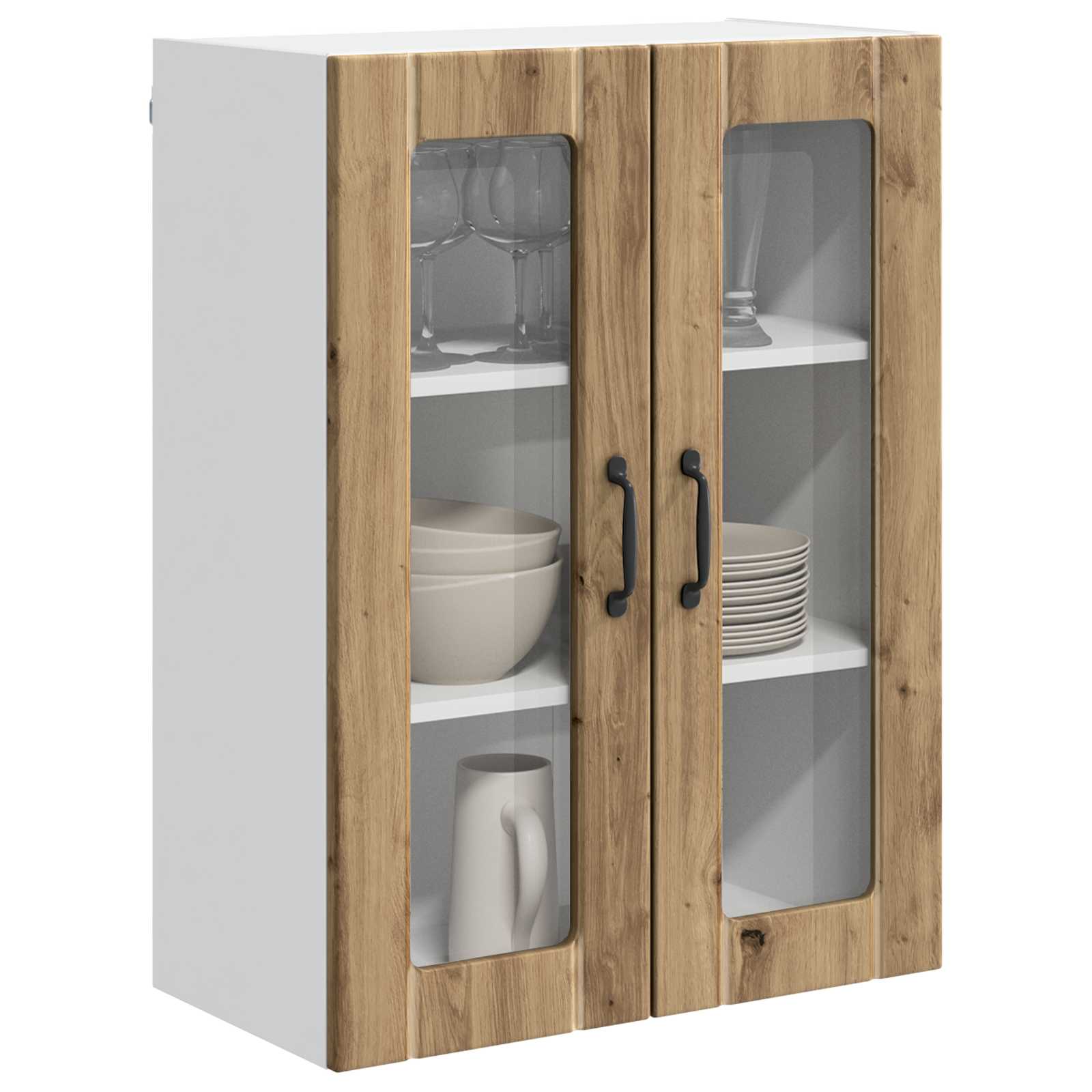 Wandglas-Schrank LUCCA Artisan-Eiche 60 x 31 x 80 cm