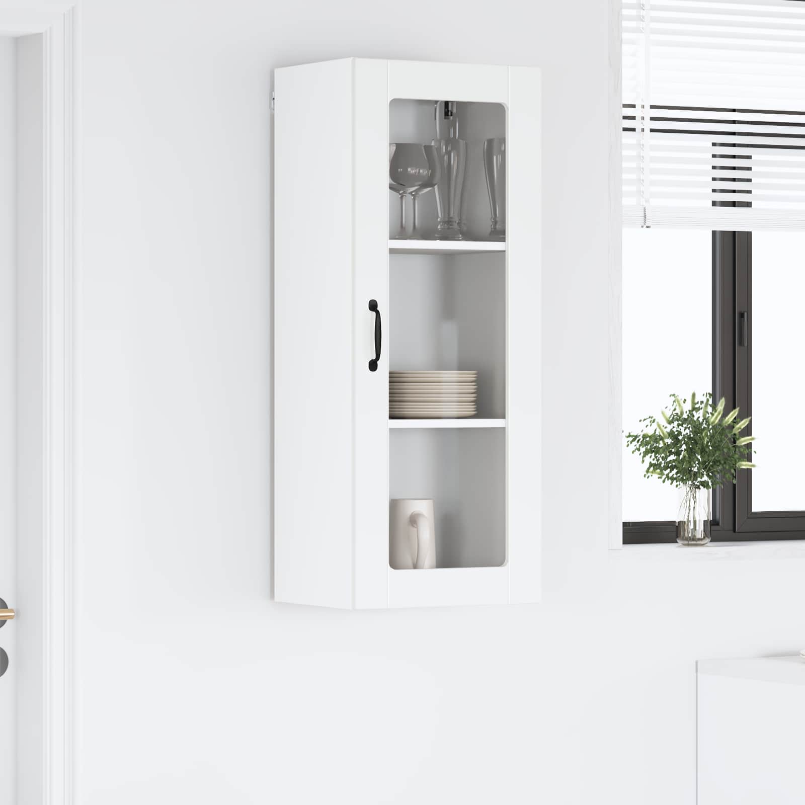 Wandglas-Schrank LUCCA Weiß 40 x 31 x 100 cm Holzwerkstoff