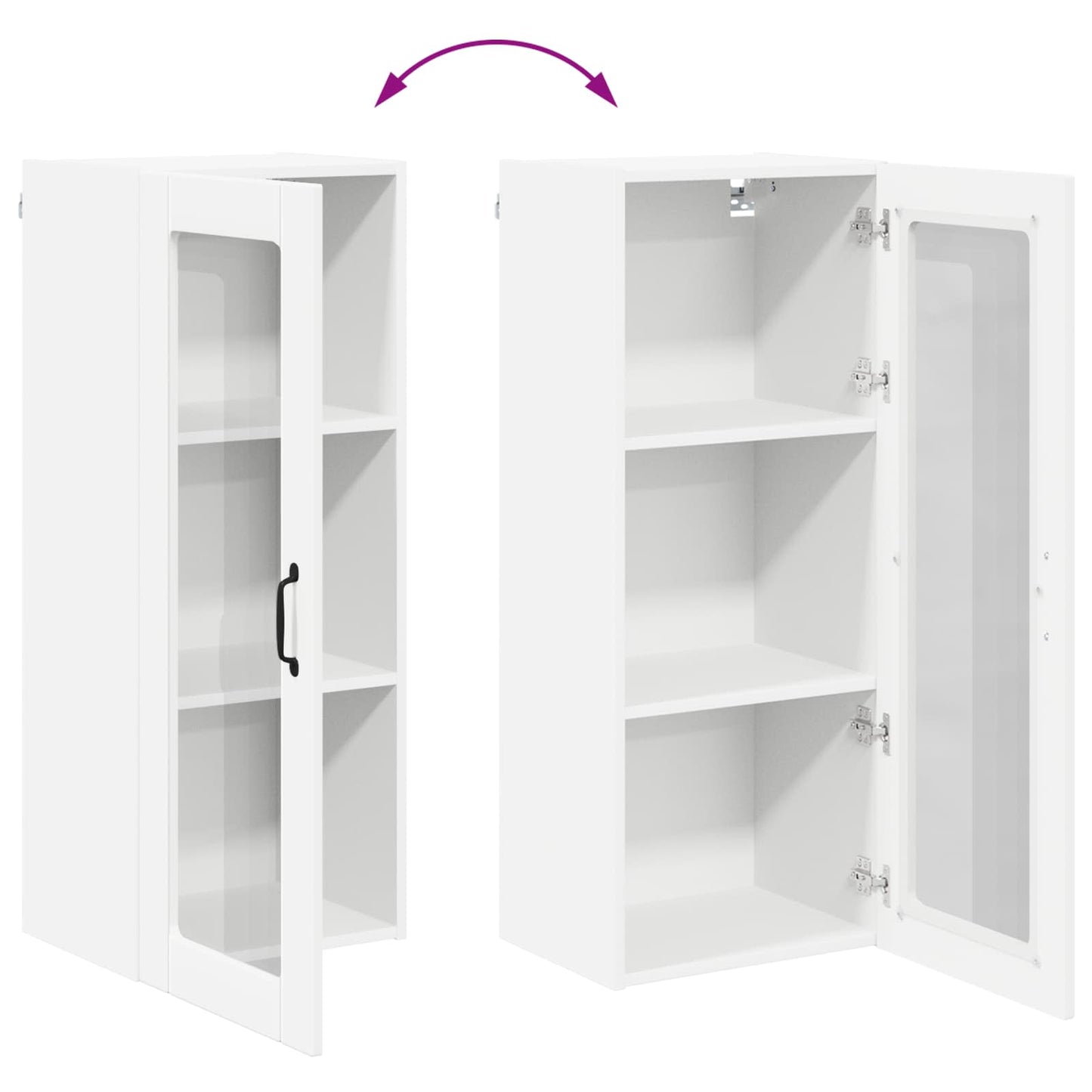 Wandglas-Schrank LUCCA Weiß 40 x 31 x 100 cm Holzwerkstoff