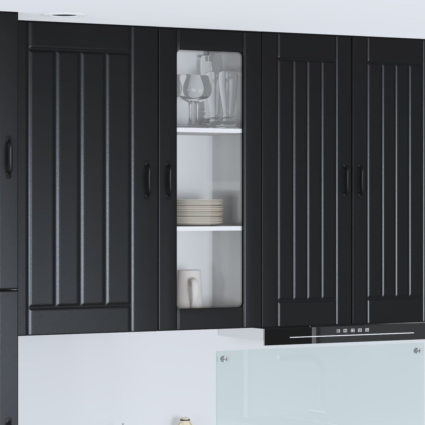 Wandglas-Schrank LUCCA Schwarz 40 x 31 x 100 cm Holzwerkstoff