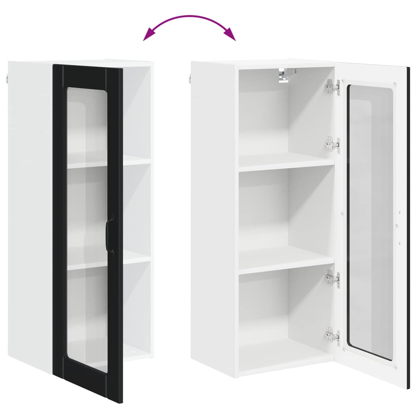 Wandglas-Schrank LUCCA Schwarz 40 x 31 x 100 cm Holzwerkstoff