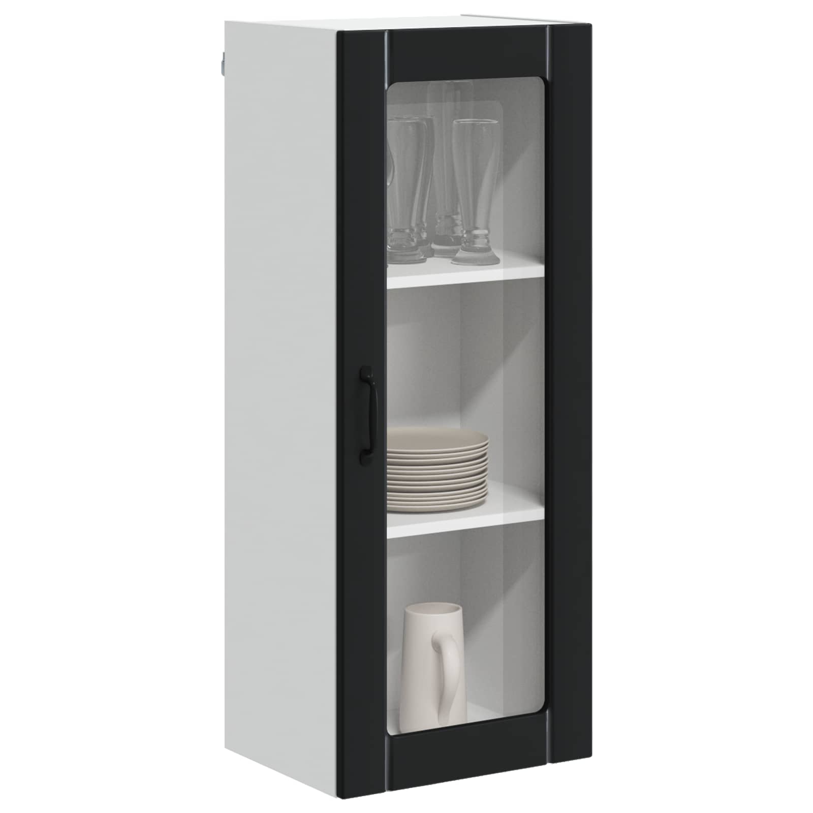 Wandglas-Schrank LUCCA Schwarz 40 x 31 x 100 cm Holzwerkstoff