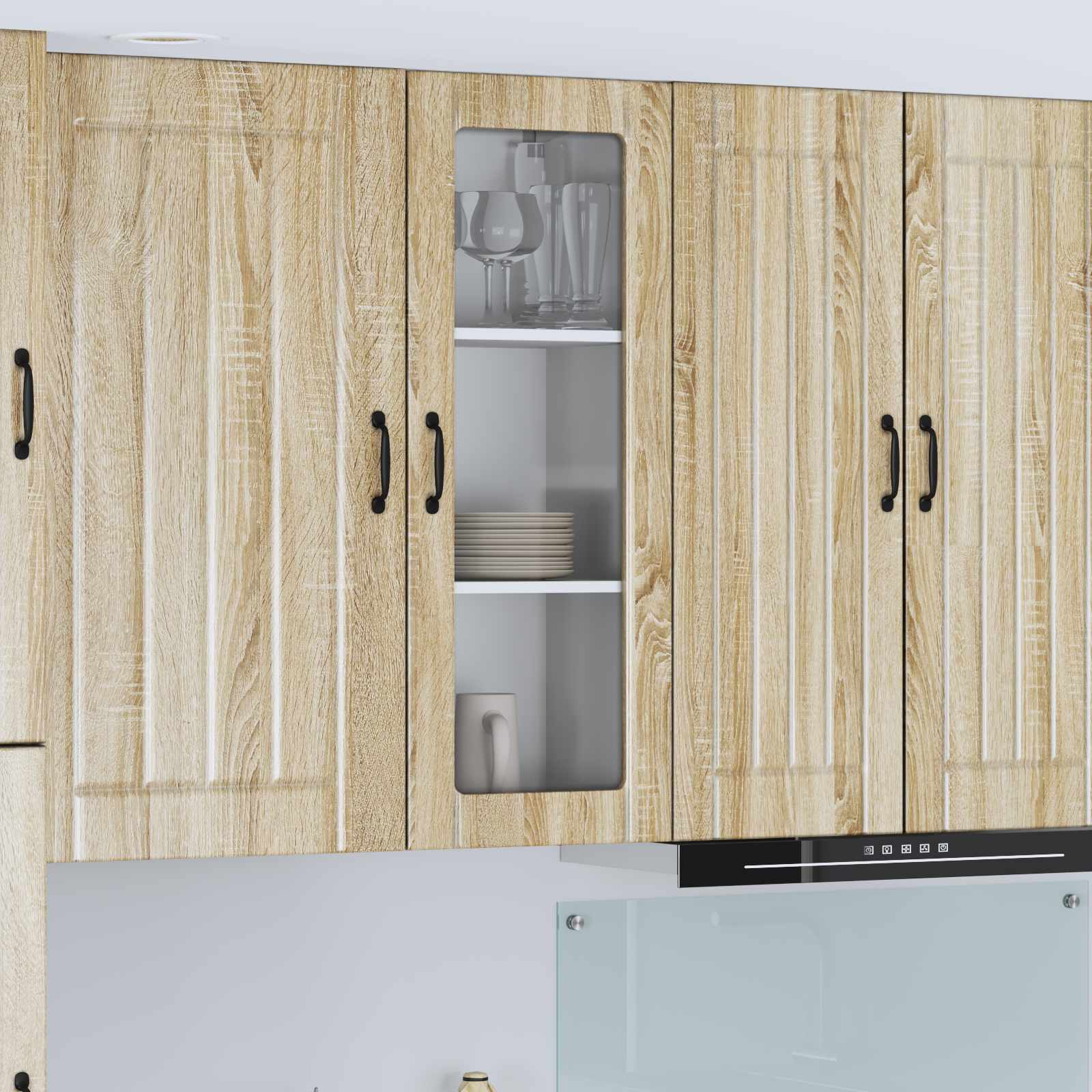 Wandglas-Schrank LUCCA Sonoma-Eiche 40 x 31 x 100 cm