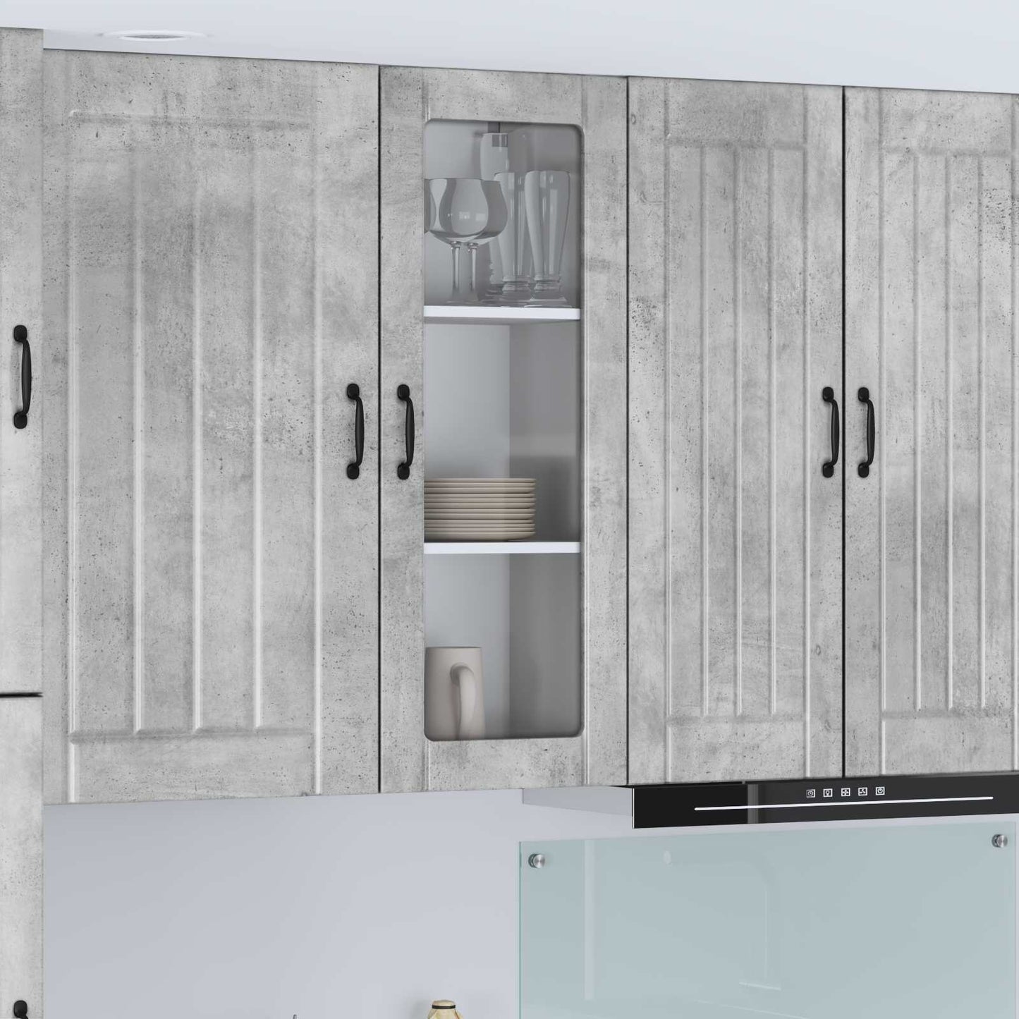Wandglas-Schrank LUCCA Betongrau 40 x 31 x 100 cm Holzwerkstoff