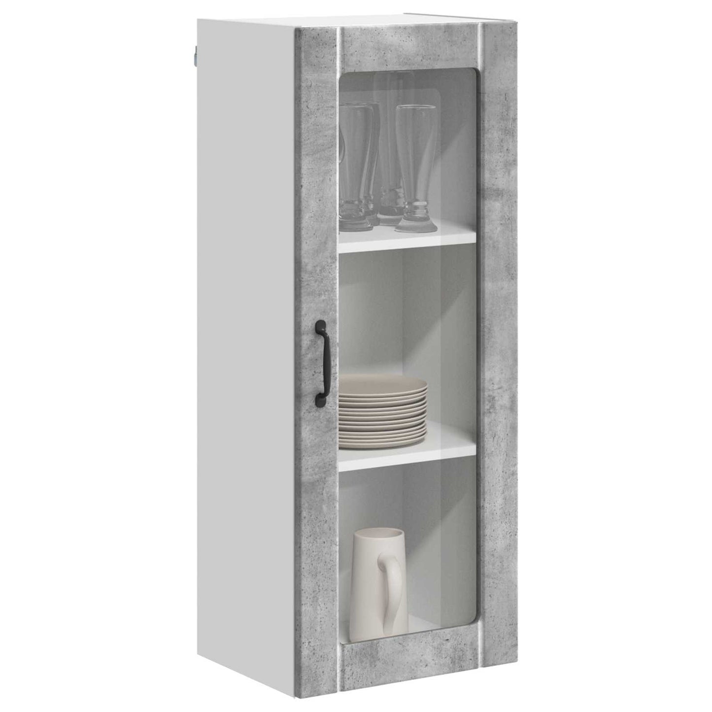 Wandglas-Schrank LUCCA Betongrau 40 x 31 x 100 cm Holzwerkstoff