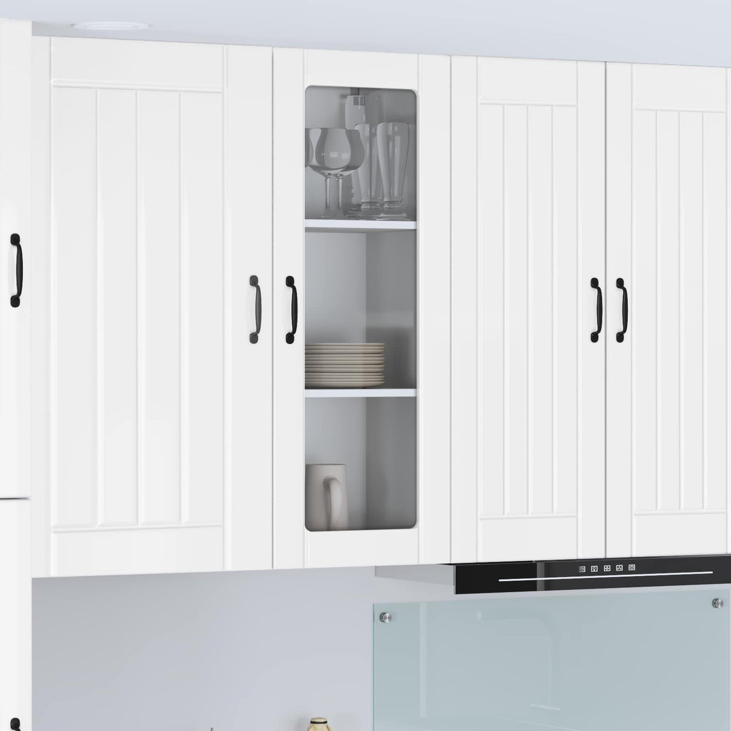 Wandglas-Schrank LUCCA Hochglanz Weiß 40 x 31 x 100 cm