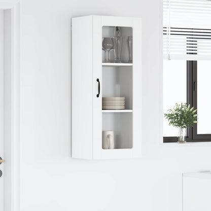 Wandglas-Schrank LUCCA Hochglanz-Weiß 40 x 31 x 100 cm
