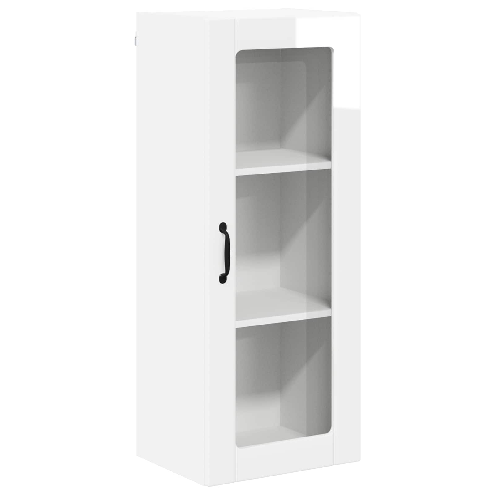 Wandglas-Schrank LUCCA Hochglanz Weiß 40 x 31 x 100 cm
