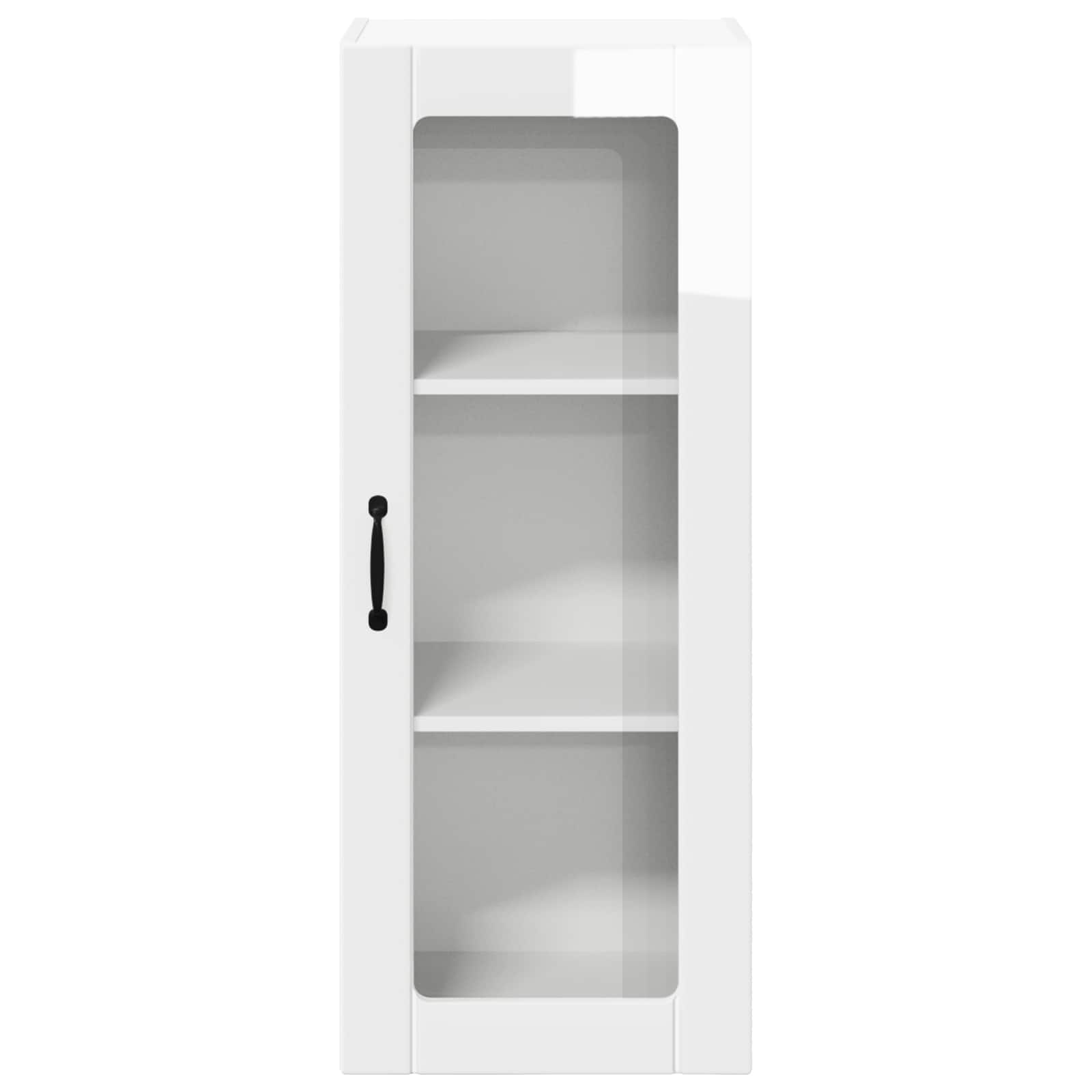 Wandglas-Schrank LUCCA Hochglanz Weiß 40 x 31 x 100 cm