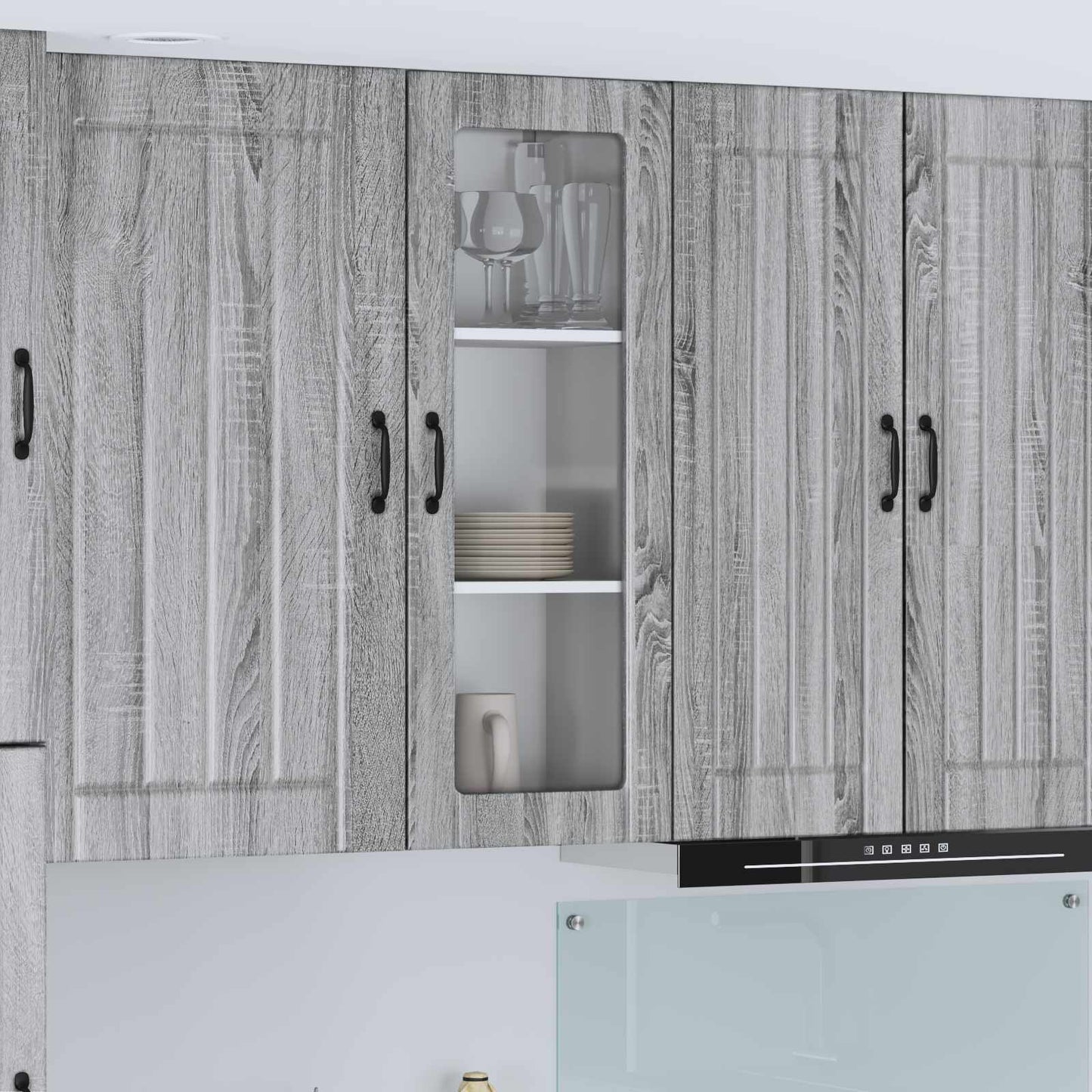 Wandglas-Schrank LUCCA Graues Sonoma 40 x 31 x 100 cm